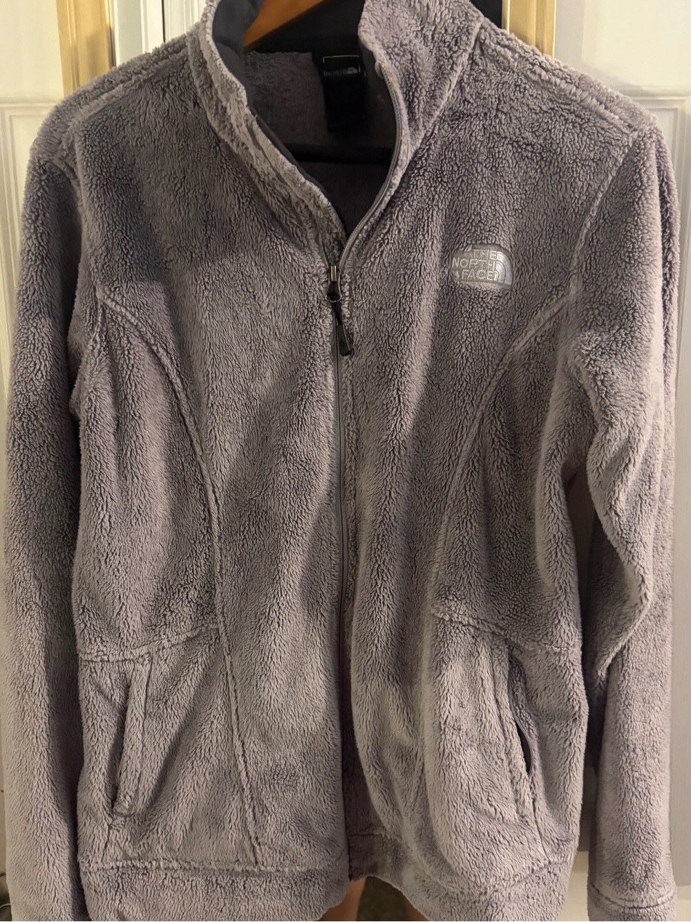 The North Face Women's Light Gray Plush Fleece Full-Zip Jacket